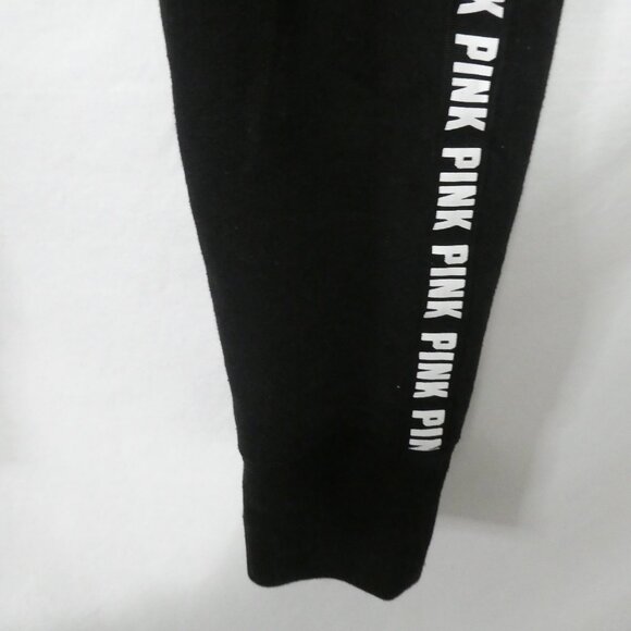 PINK - Victoria's Secret | small | Black Trackpants | White "PINK" Print Sides - Picture 9 of 16